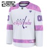 Børn NHL Washington Capitals Trøje Tilpasset 2024-25 Fanatics Hockey Fights Cancer Practice Hvid